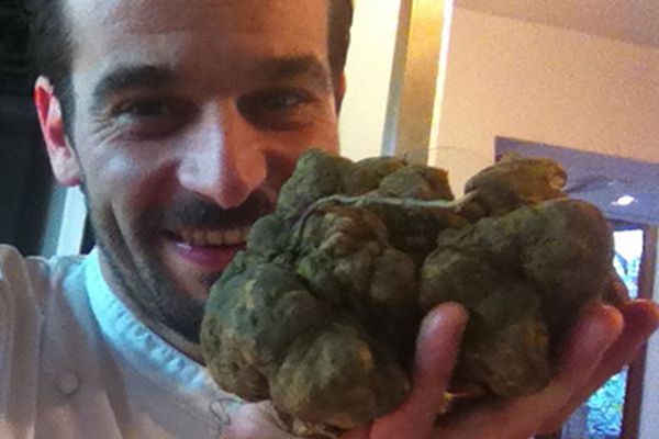 Ristorante Pepenero a San Miniato, selfie Chef Gilberto Rossi con ospiti Vip