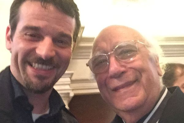 Ristorante Pepenero a San Miniato, selfie Chef Gilberto Rossi con ospiti Vip