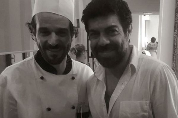 Ristorante Pepenero a San Miniato, selfie Chef Gilberto Rossi con ospiti Vip