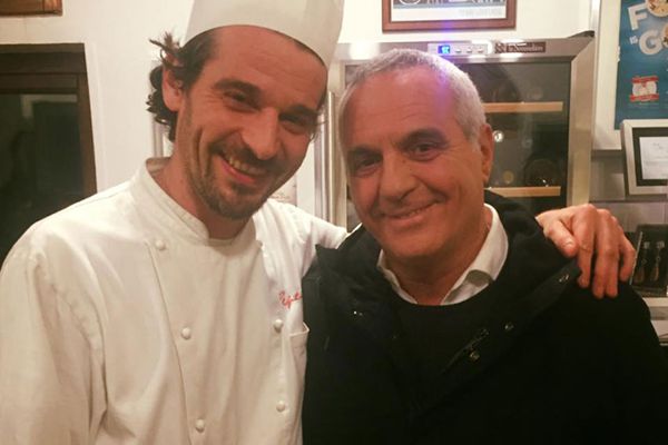 Ristorante Pepenero a San Miniato, selfie Chef Gilberto Rossi con ospiti Vip