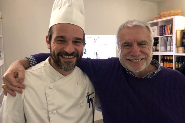 Ristorante Pepenero a San Miniato, selfie Chef Gilberto Rossi con ospiti Vip