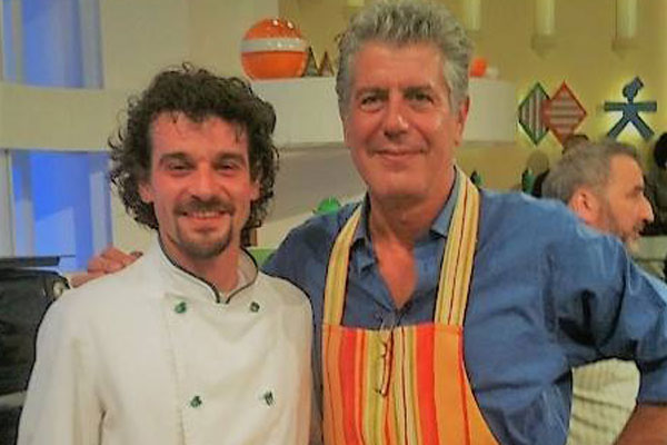 Ristorante Pepenero a San Miniato, selfie Chef Gilberto Rossi con ospiti Vip